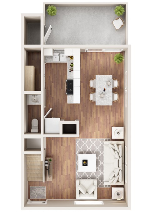 Floor plan for 2 beds, 1.5 baths, 1100 sqft